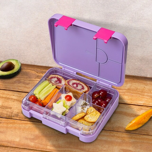 Bento Box - 5 & 4 Convertible Compartment + Insulated Lunch Bag - Insulated + Sandwich Cutter + Fruit Picks - 10 Animal Shaped