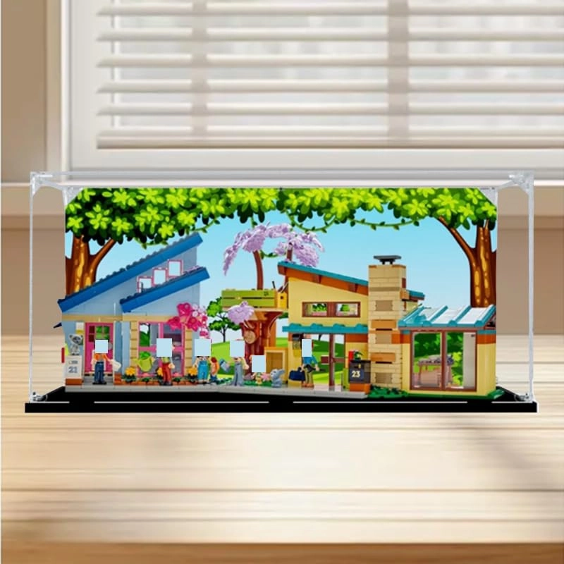 Clear Acrylic Display Case (42620) - 50x30x25cm Black Bottom+background