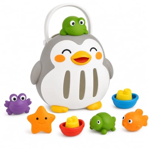 Baby Bath Basket - 8-piece Penguin