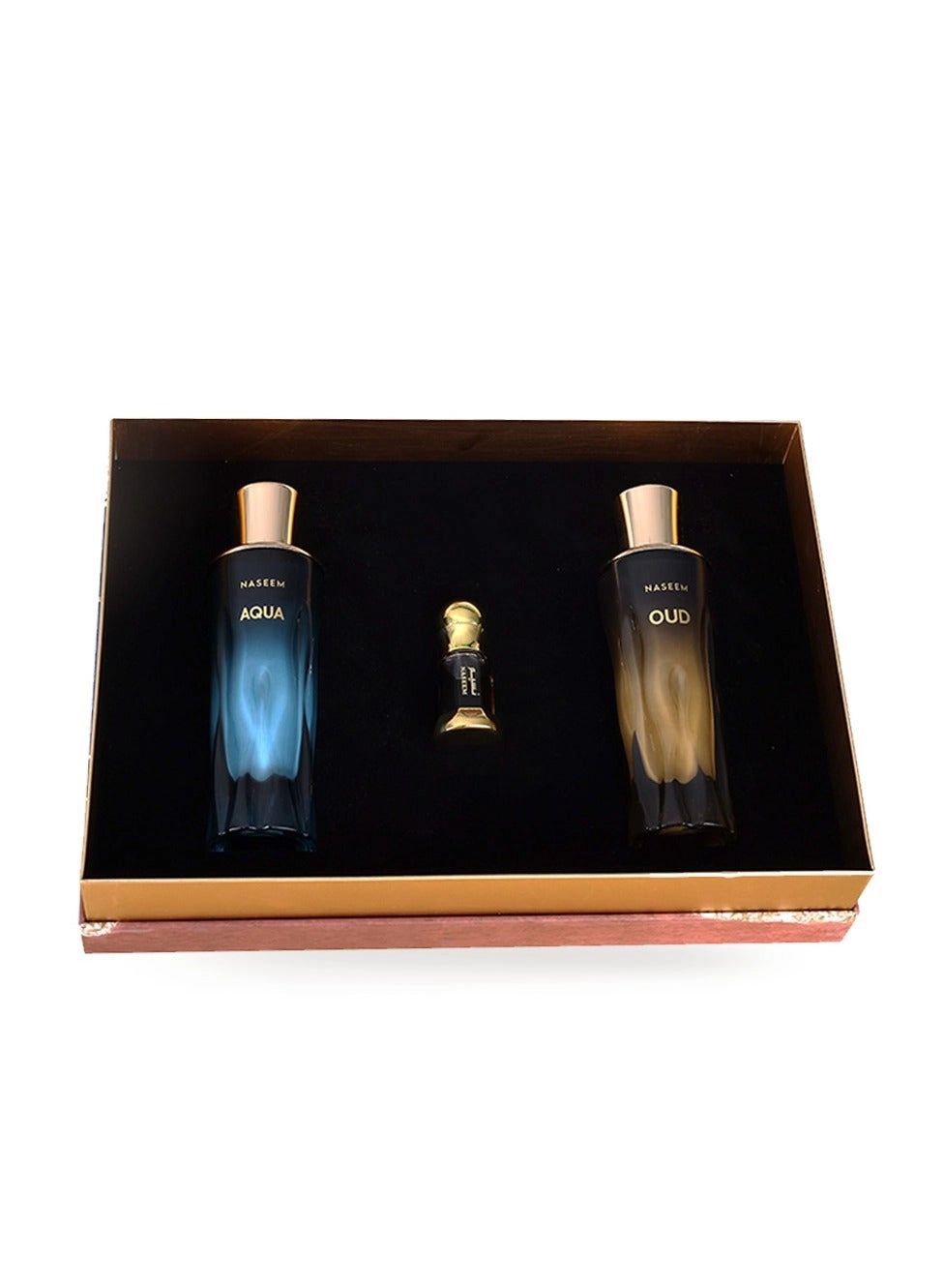 Naseem Blue Musk Eau de Parfum 55ml + Bushra Eau de Parfum 80ml + Oud Body Spray 200ml
