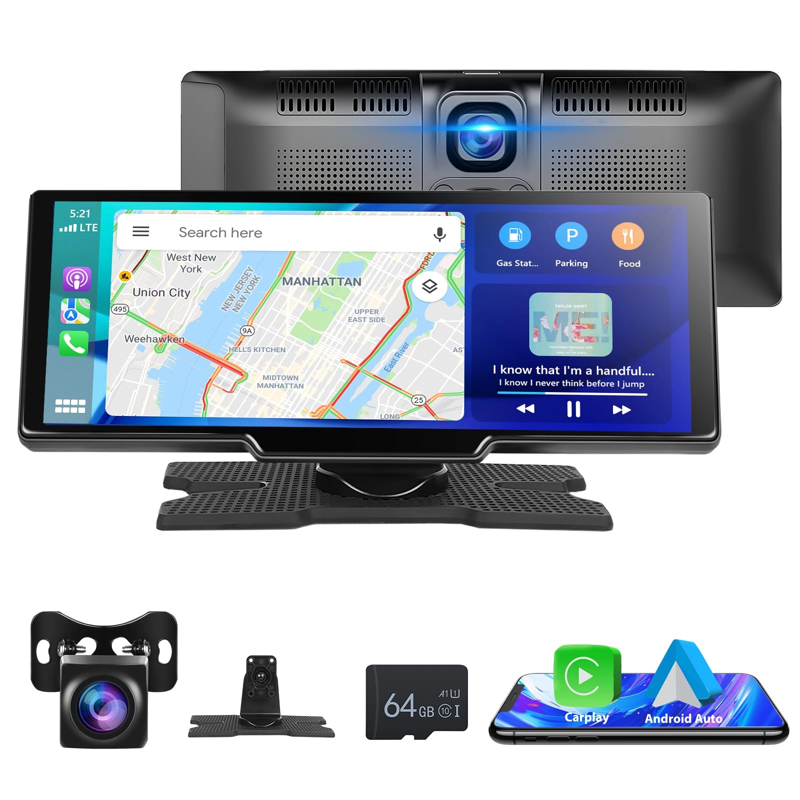 podofo Dual Dash Cam - 720P 1080P