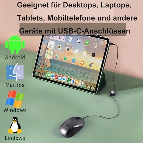 Mini USB C Wired Mouse - USB