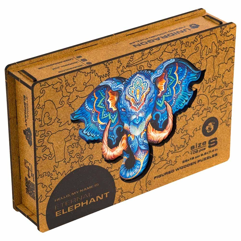 Unidragon Eternal Elephant Wooden Puzzle (4107390-ELEPHANT_S) - 102 pcs