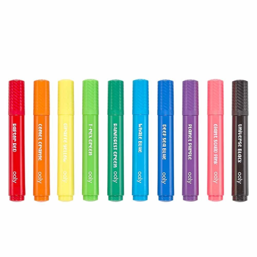 OOLY Big Bright Brush Markers - Set of 10 brush tip