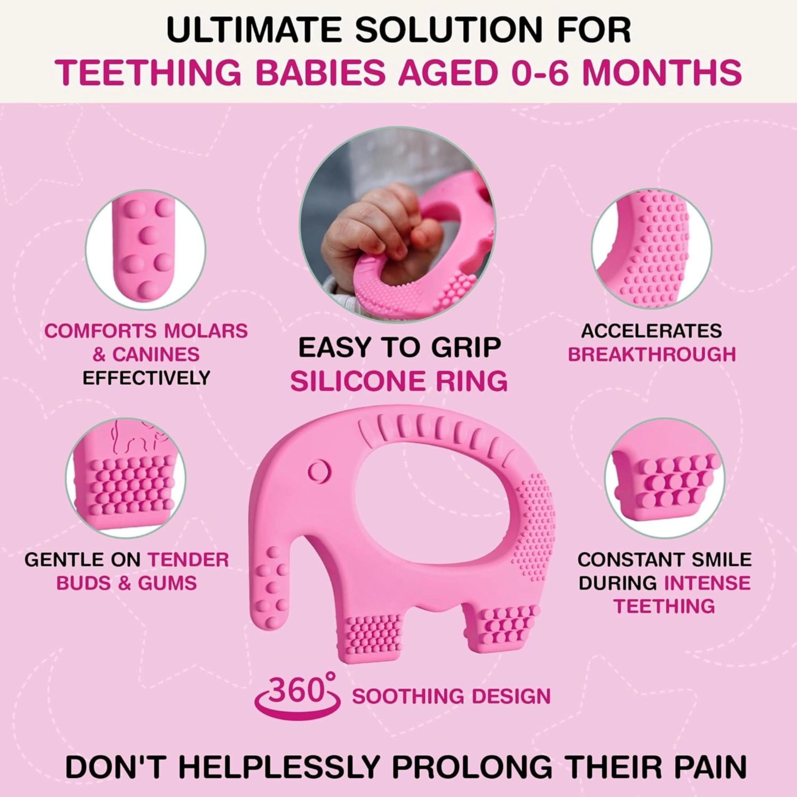 2 in 1 Teether - Beech Wood, Silicone