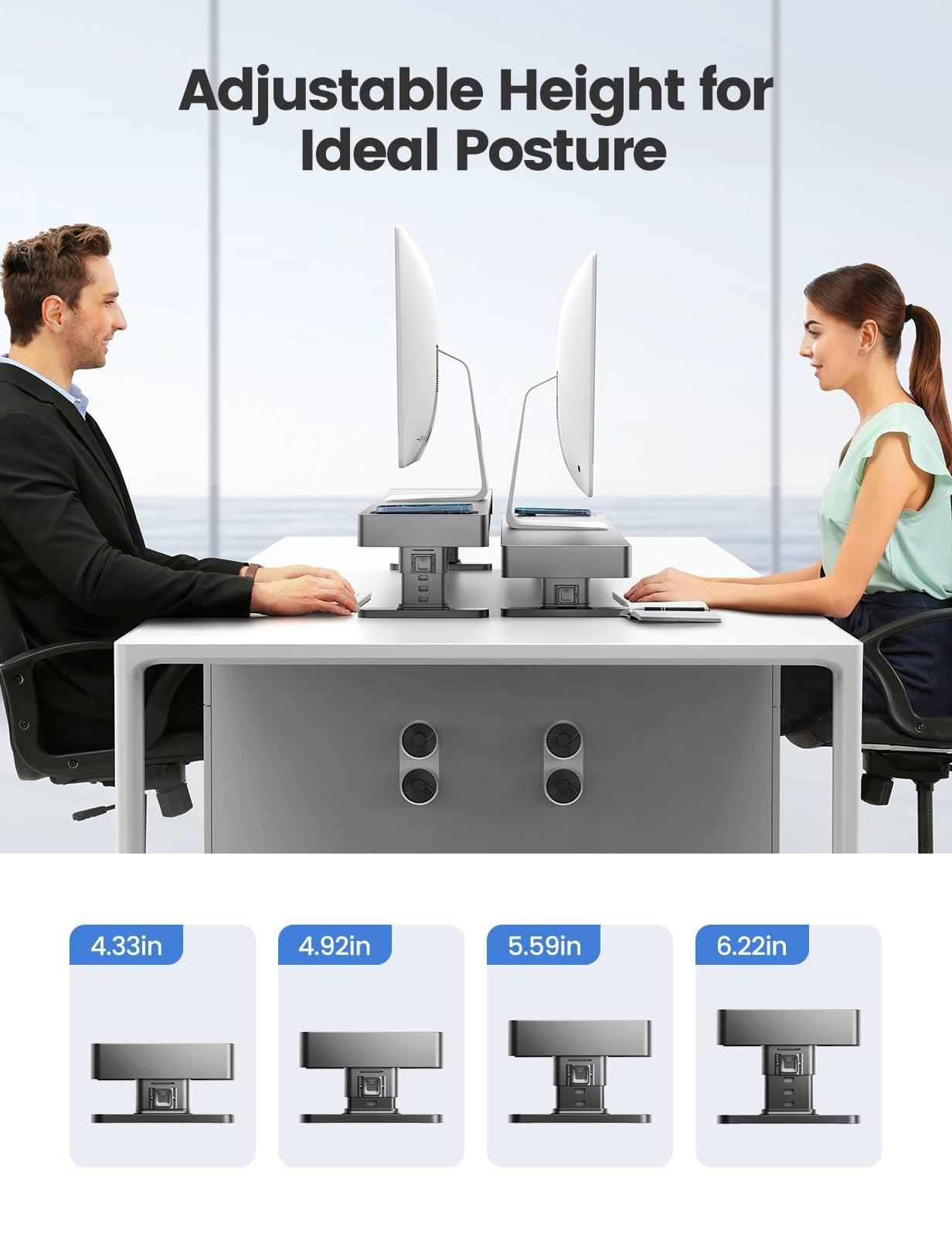 Dual Monitor Stand Riser - 27 inches