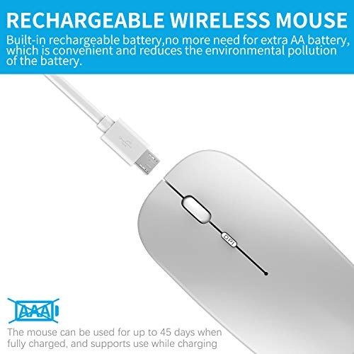 Slim Silent Rechargeable Optical Mouse - Wireless