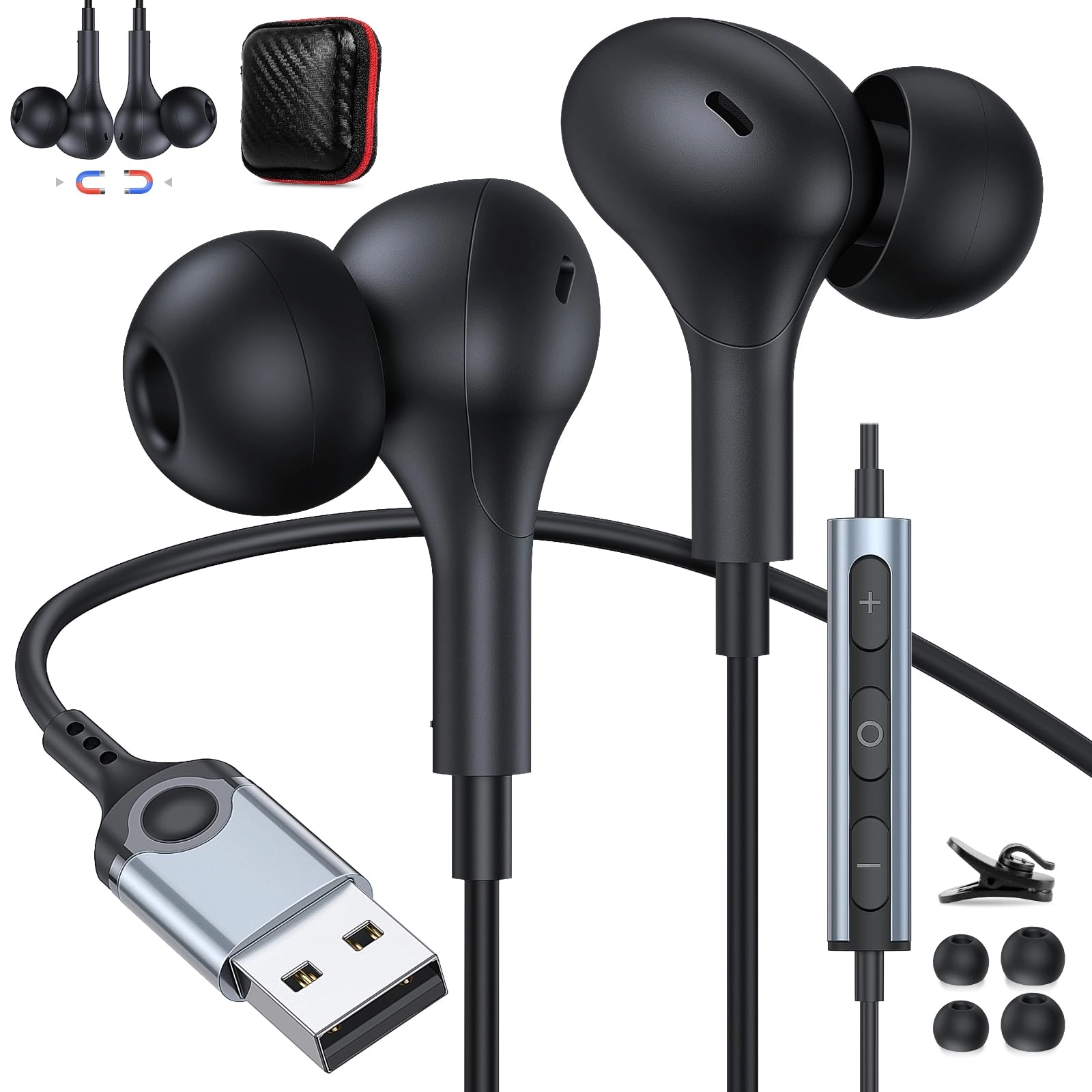 ACANDYA USB Headphones - Wired Earbud