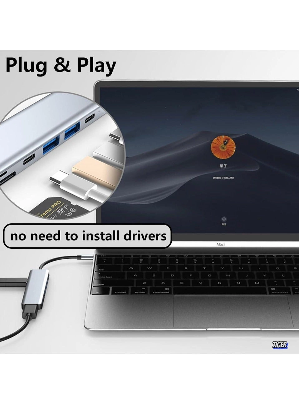 USB C Hub - 4K HDMI 2 USB 3.0 100W PD