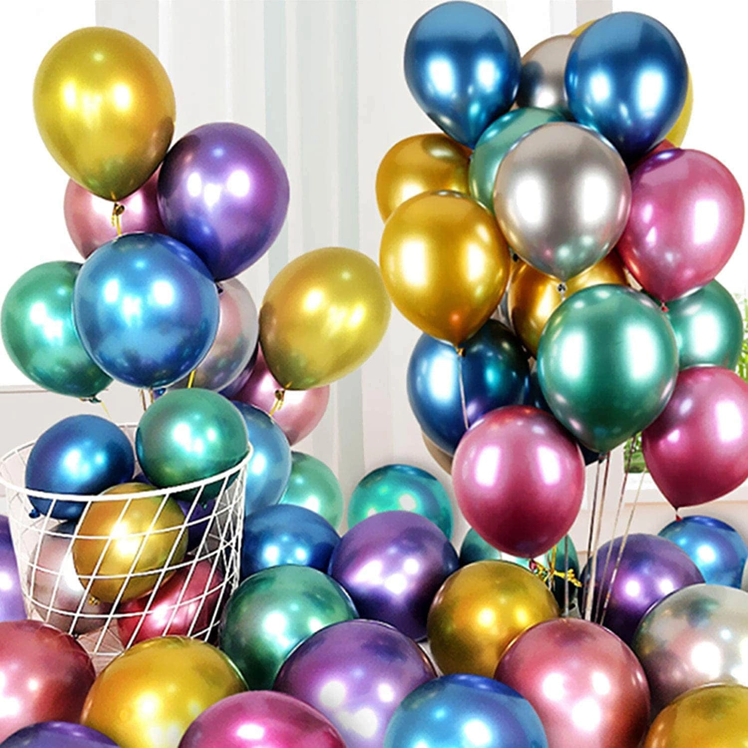 UAEJJ Multi Color Foil Balloon - 50/Set Happy Birthday