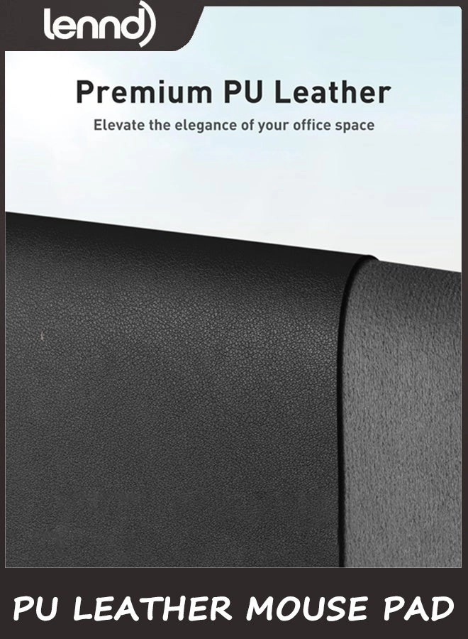 Non-Slip Large PU Leather Office Mouse Pad - 80x40 cm