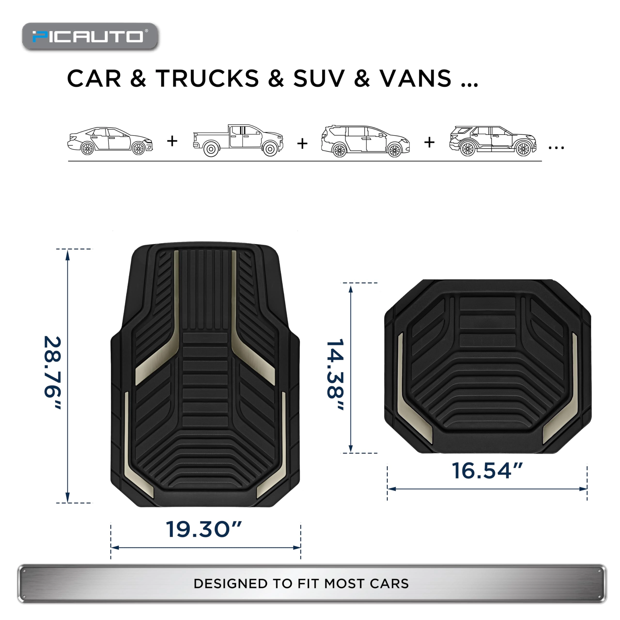 Heavy Duty Rubber Floor Mats - Pink Universal Fit
