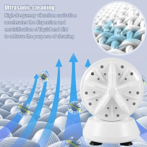 Mini Ultrasonic Washing Machine - Portable USB Powered Double Turbo