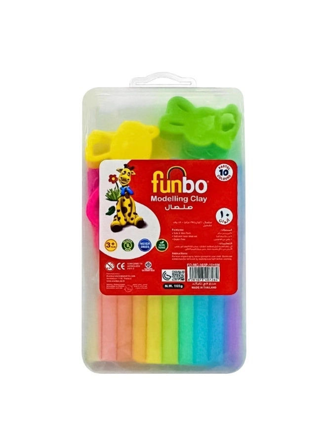 Funbo PASTEL MODELLING CLAY SET - 10 Colours 165G