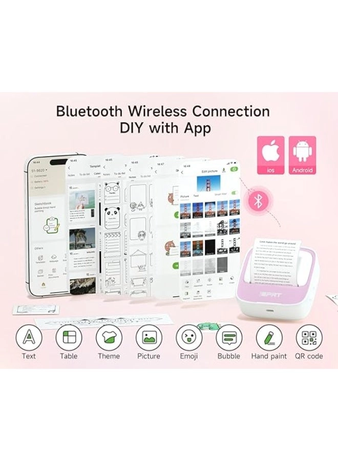 Portable Sticker Maker - Thermal Printer 1 Roll Sticker Paper Blue