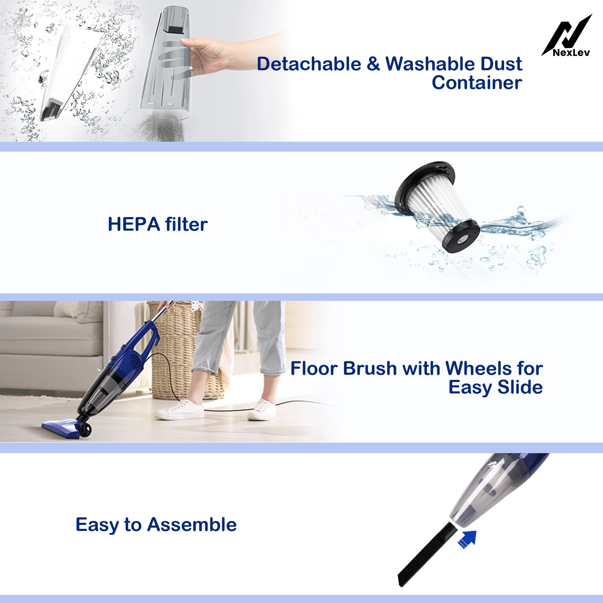 VC-01 - 2 in 1 Handheld & Stick 17500 PA Suction