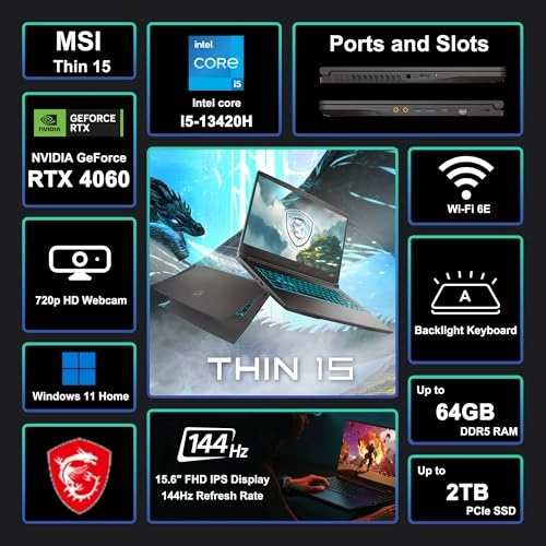 Thin 15 Thin 15 - 15.6'' Core i5-12450H 32GB DDR4 1TB SSD
