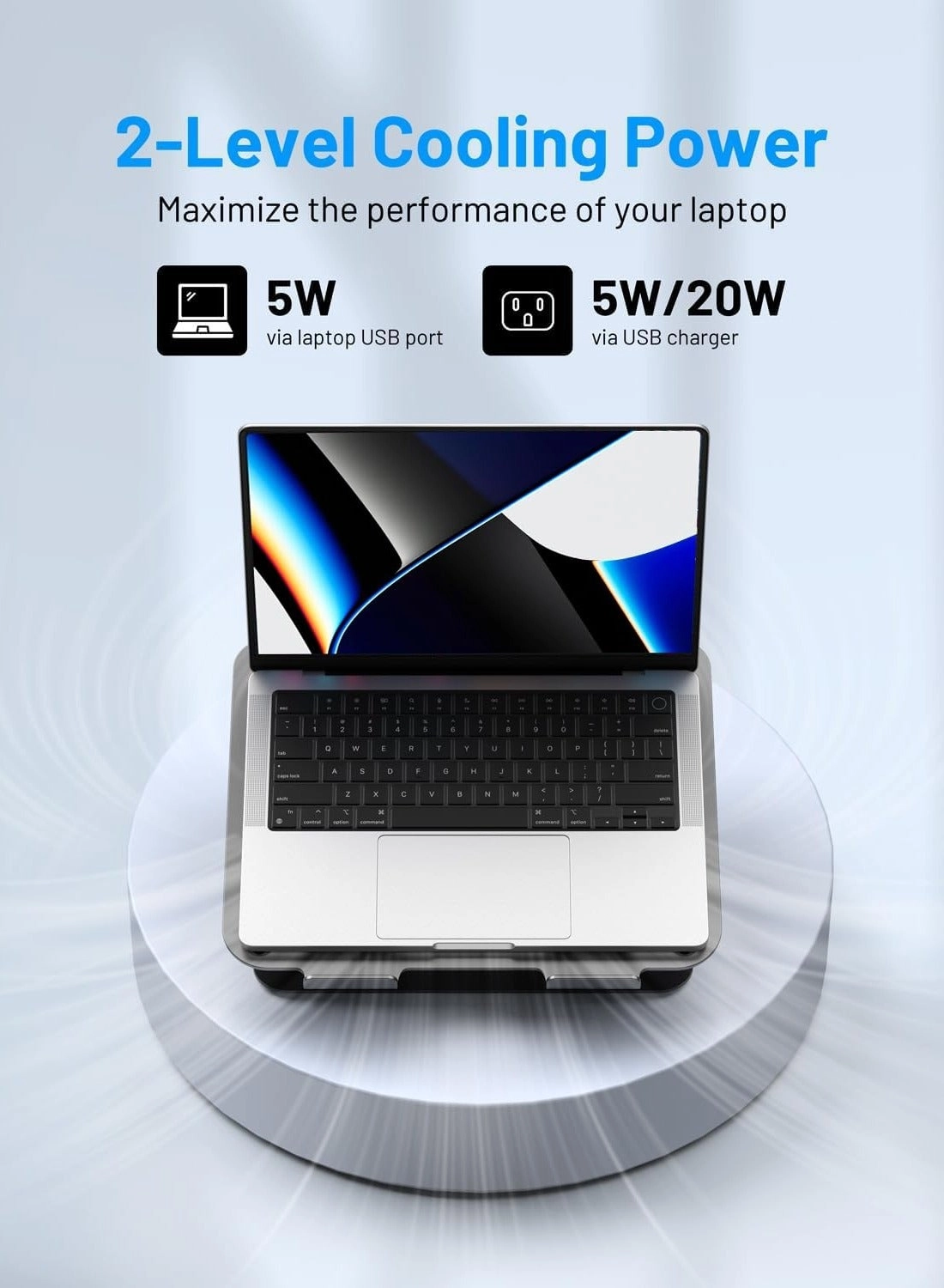 Laptop Cooling Stand - 2 quiet fans