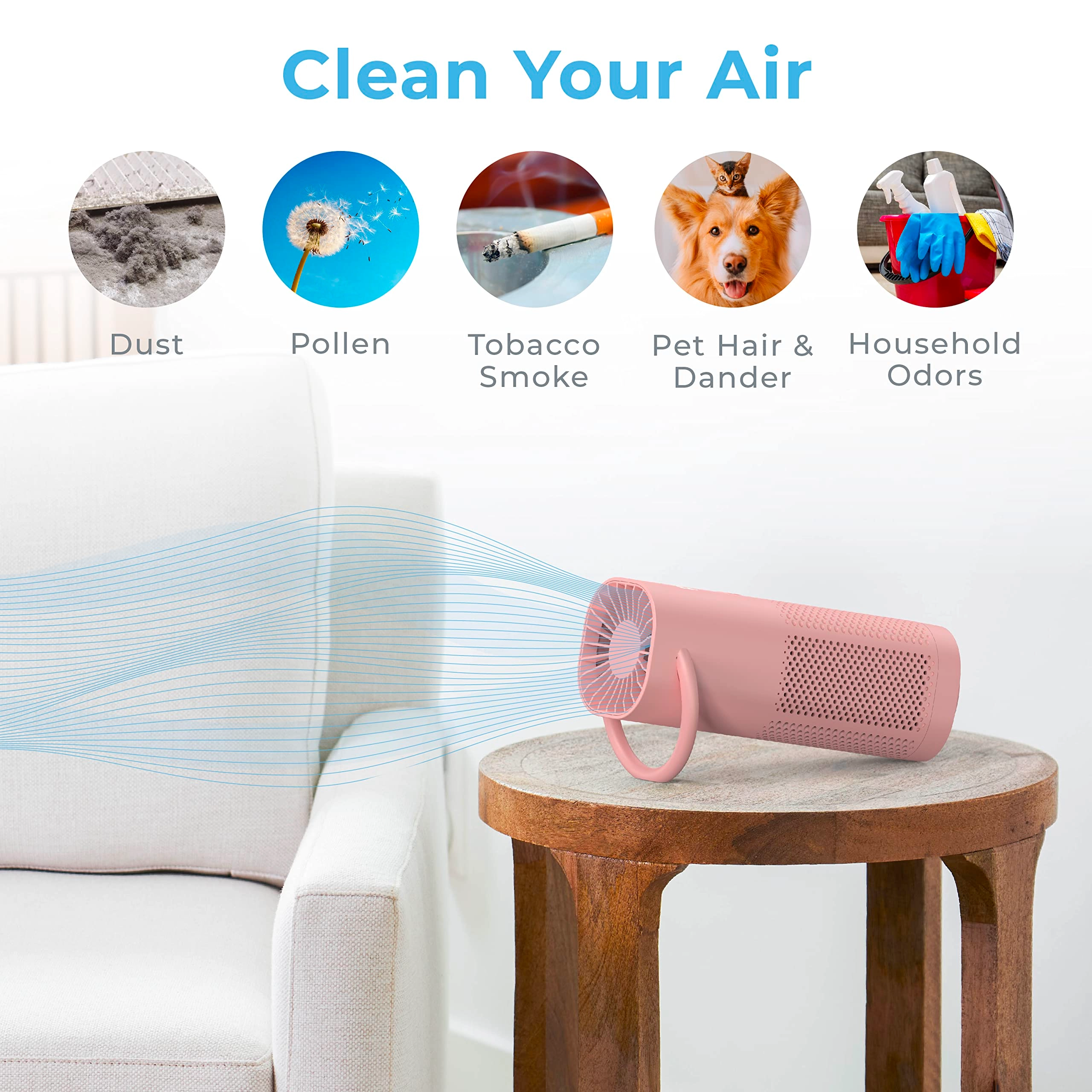 PureZone Mini - True HEPA Portable Cordless