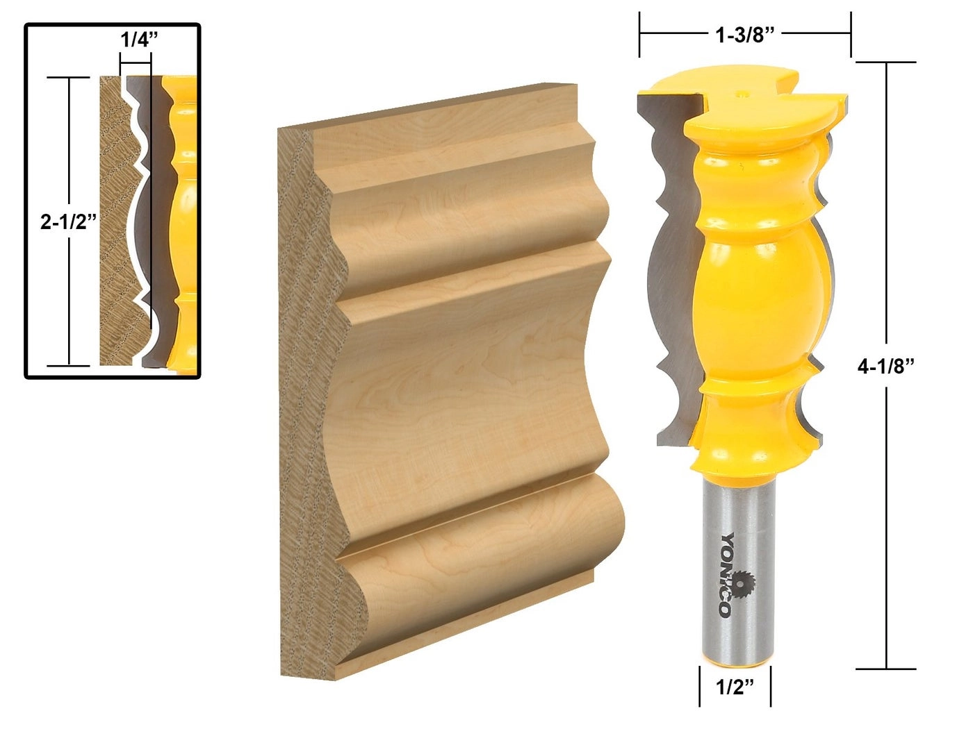 Crown Molding Router Bits - 2-1/2-Inch 1/2-Inch