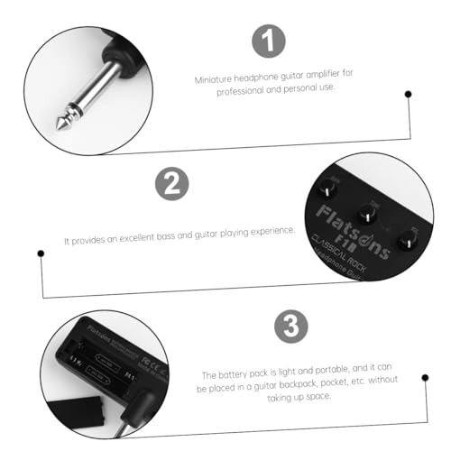 Mini Portable Headphone Guitar Amplifier - Black 2 AAA