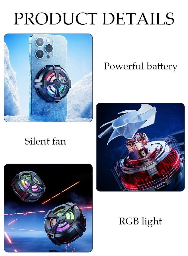 Magnetic Semi-Conductor Cooling Chip - Fast Phone Cooling RGB Lights Universal Clamp