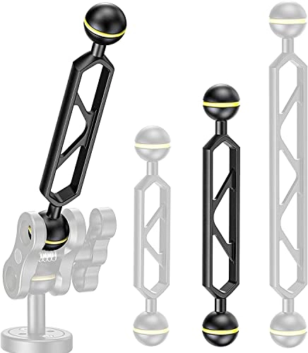 Underwater Extension Arm - 1" Ball to YS Head Adapter Carbon Fiber Dual Ball Arm