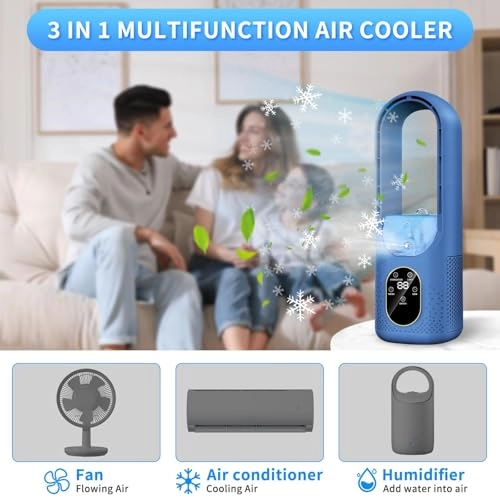 Portable Air Conditioner Fan - 100ml Water Tank Blue