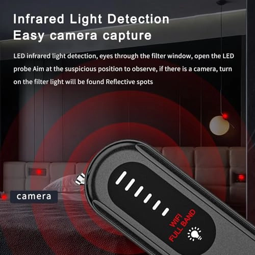 Hidden Camera Detector - 6 Levels Sensitivity 3 Detection Modes Portable