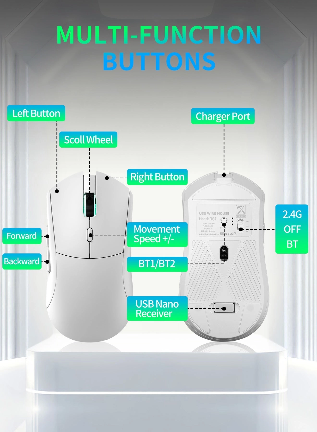 RS7 Gaming Mouse - Wireless