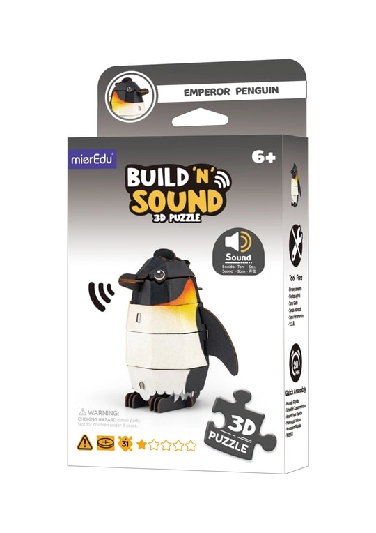 SKME TRADING Build 'n' Sound 3D Puzzle Emperor Penguin - 6+