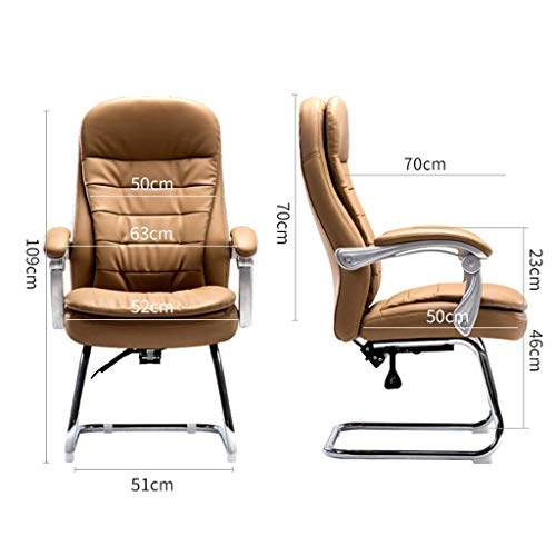 Desk Chair - PU Leather Brown High Back