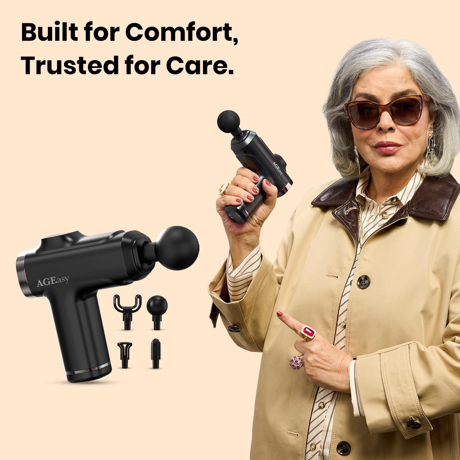 Antara - 8 Speed 4 Massage Heads Massage Gun