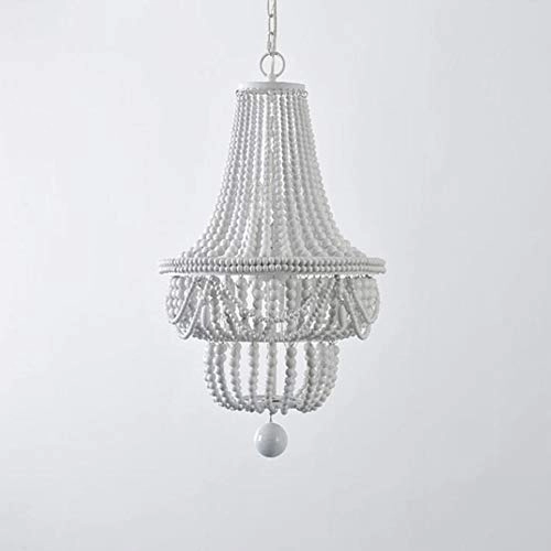 Wood Bead Chandelier - 8 Pcs 50*80cm White