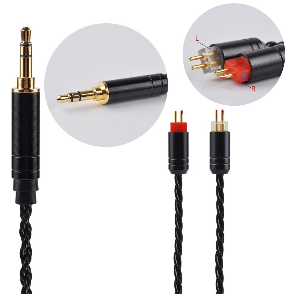 Earphone Cable for Universal - 6 Core 2PIN 3.5mm Audio Jack