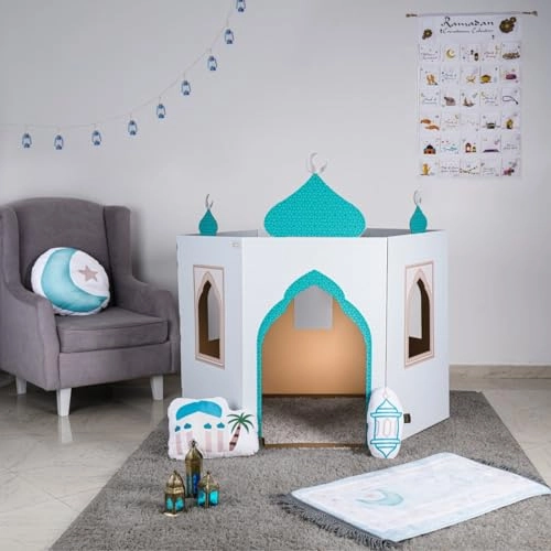 Theme Cardboard Playhouse - Mosque - Black - White 110 x 124.5 x 110 cm