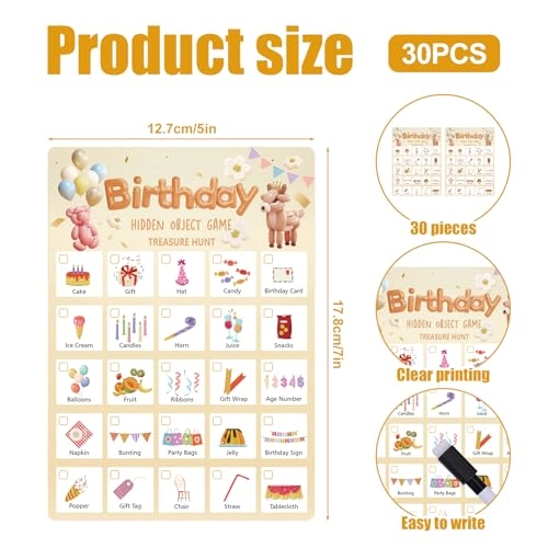 Scavenger Hunt Cards - 30 English Adult