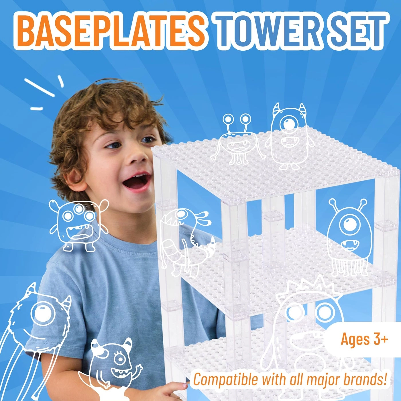 Classic Stackable Baseplates - 6x6 Clear 4 pcs + 30 pcs