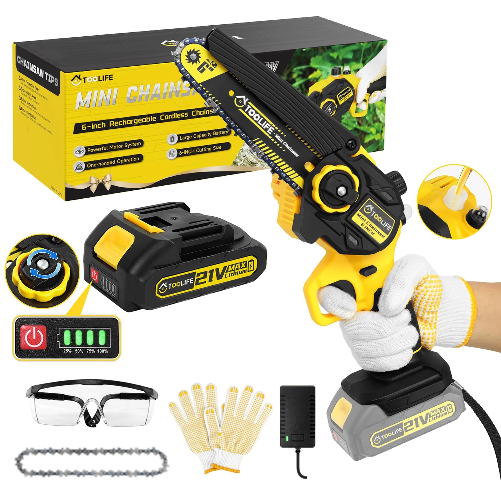 TOOLIFE Mini Chainsaw - 775W