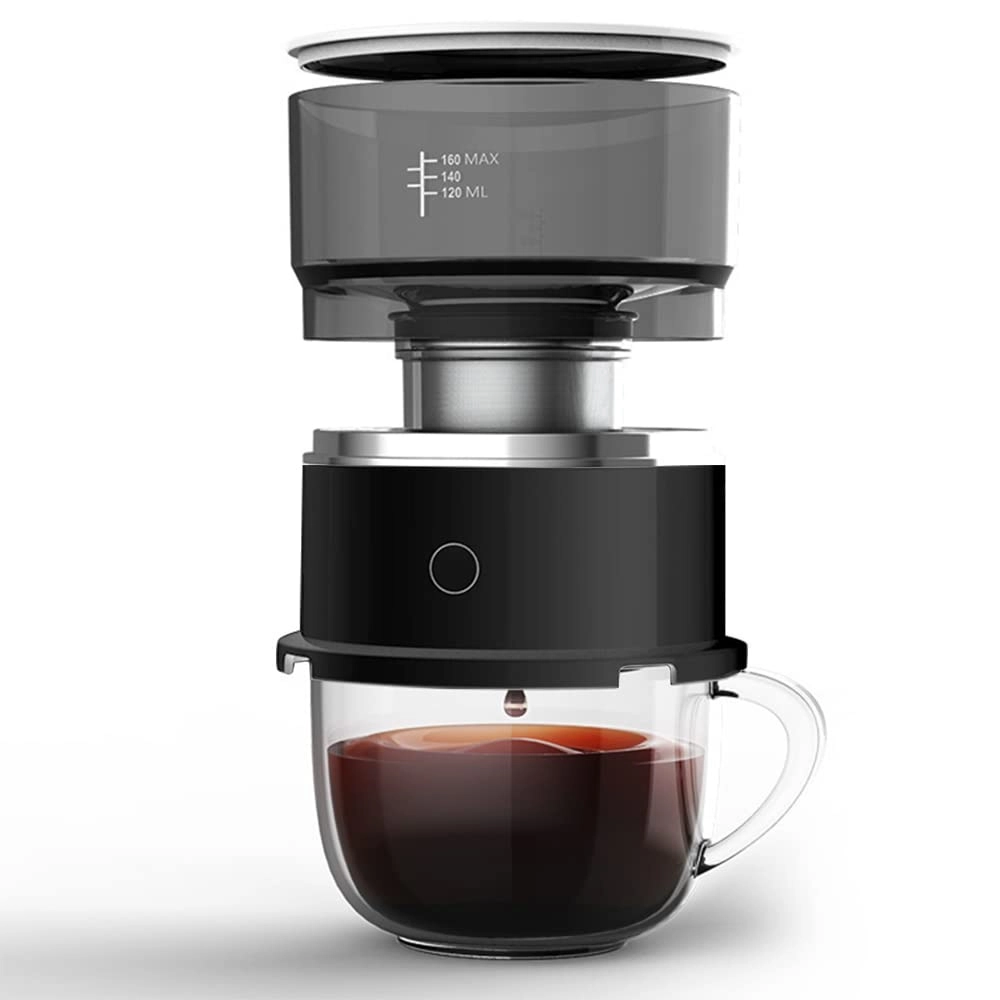 Mini Electric Drip Coffee Maker - Stainless Steel Mesh Tritan Water Tank
