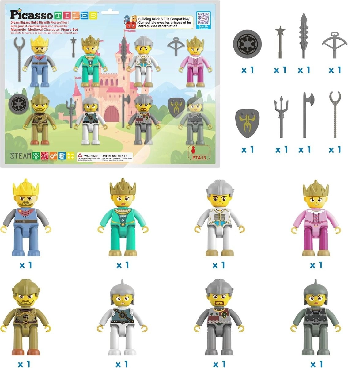 Magnetic Character Figures (ALGT-PTA03) 8 pcs