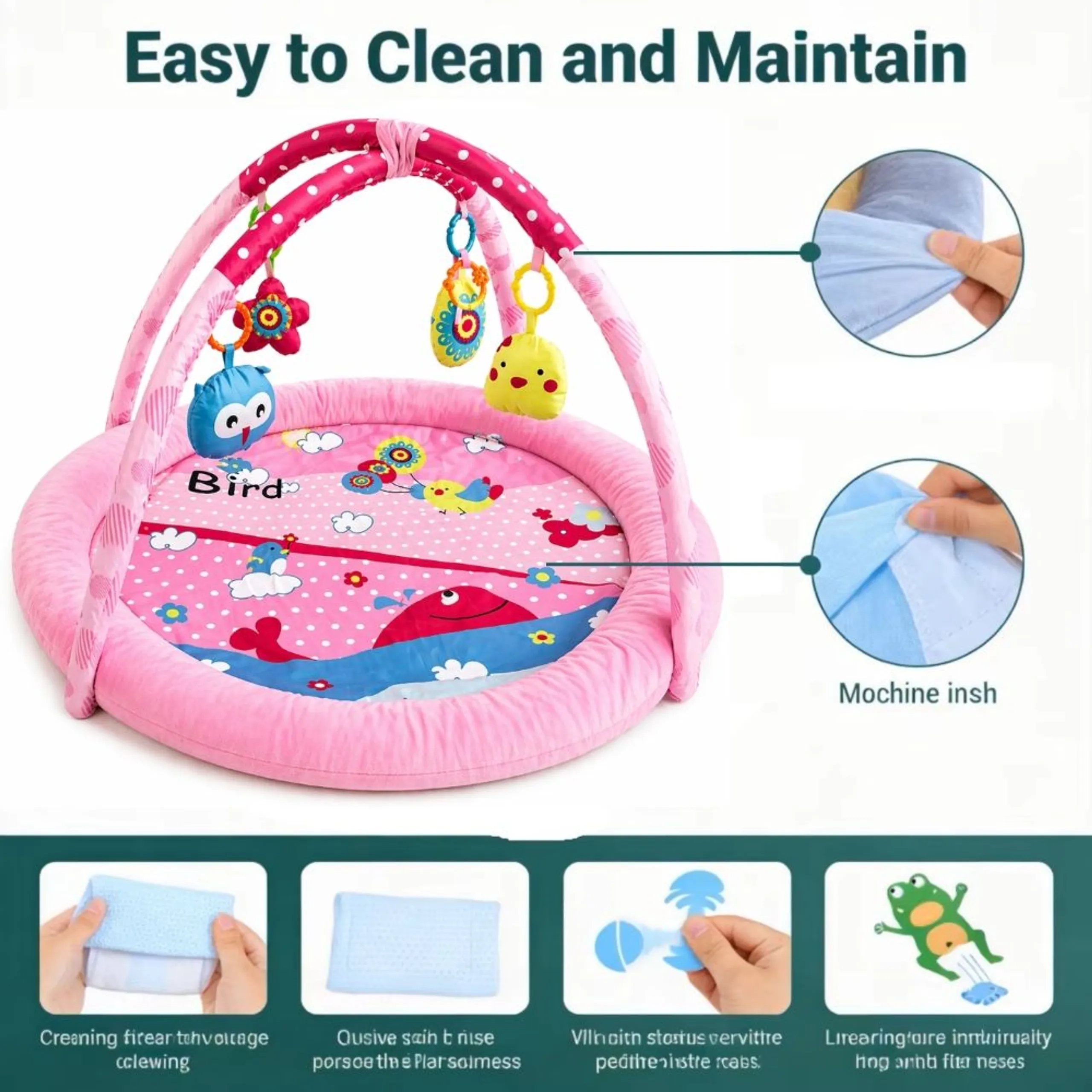 Baby Round Comfy Play Mat Activity Gym - car and airplane 0 months