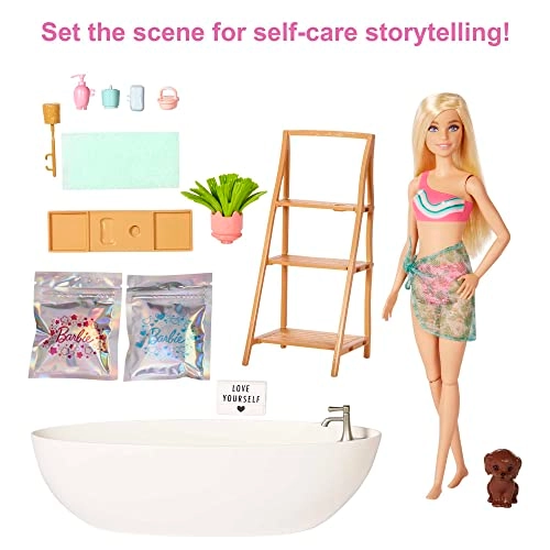 Doll - Blonde + Bathtub Playset - Confetti Soap & Accessories