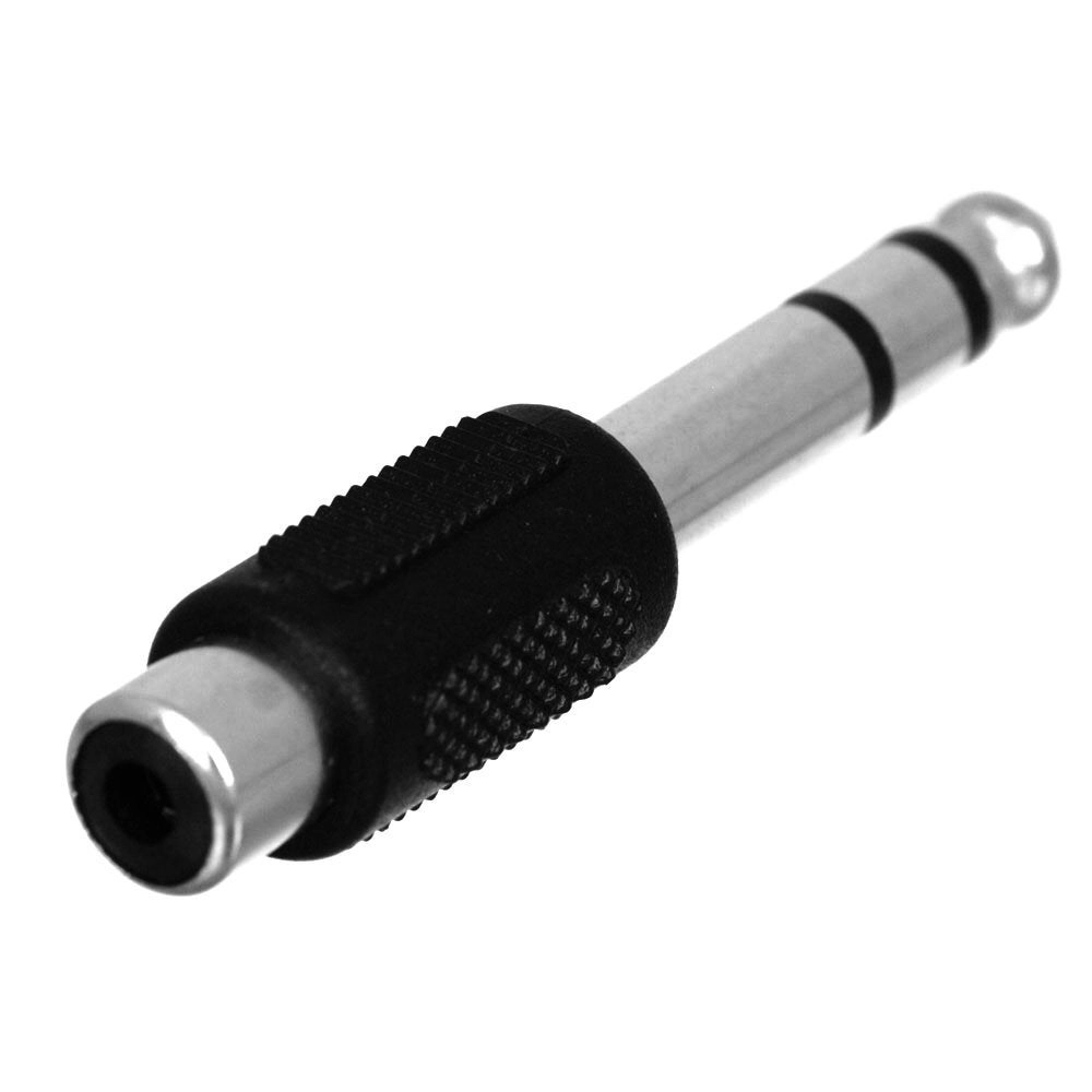 6.35mm 1/4 Inch Stereo TRS Male to RCA Female Jack - 4 Pack Silver