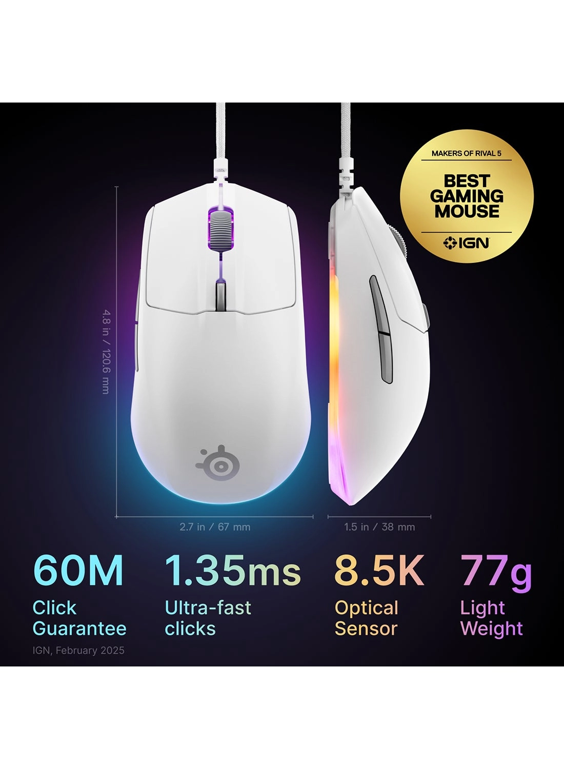 Rival 3 Gen 2 Gaming Mouse - Wired