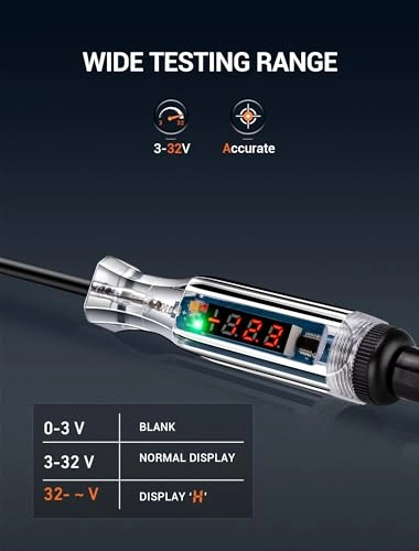 Automotive Circuit Tester - 2.6V-32V Alligator clip