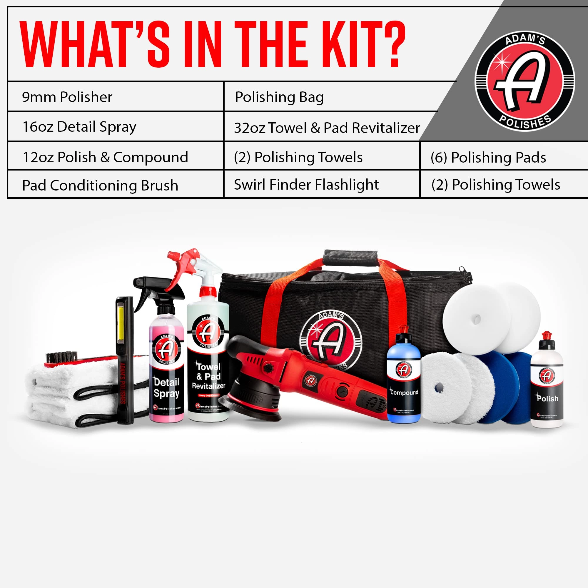 9mm Dual Action Car Polishing Kit - 1000W
