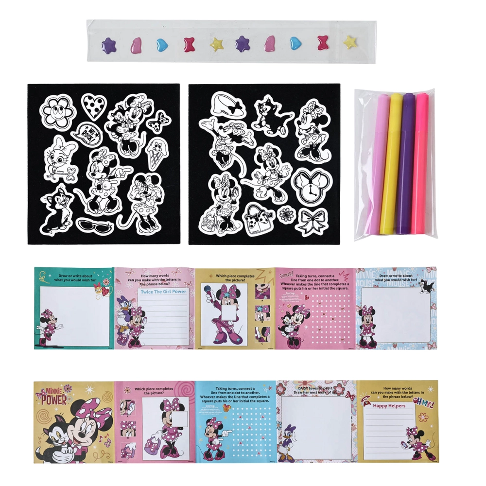 Minnie Color & Jewel Velvet Stickers - 2 velvet sticker sheets
