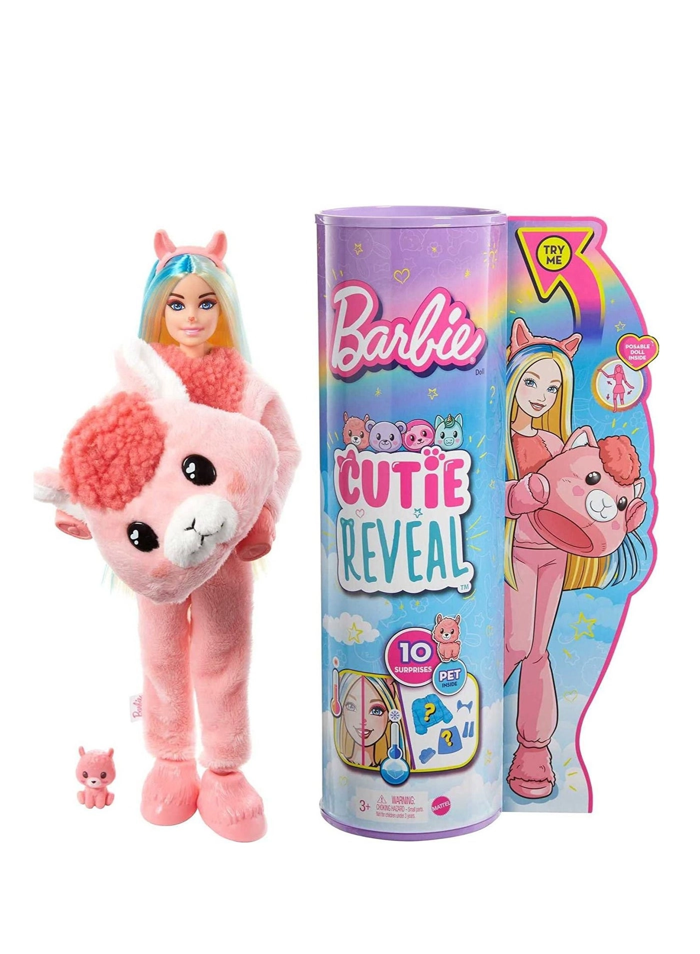 Barbie Cutie Reveal Fantasy Series Doll - Llama Plush Costume 10 Surprises Ages 3+