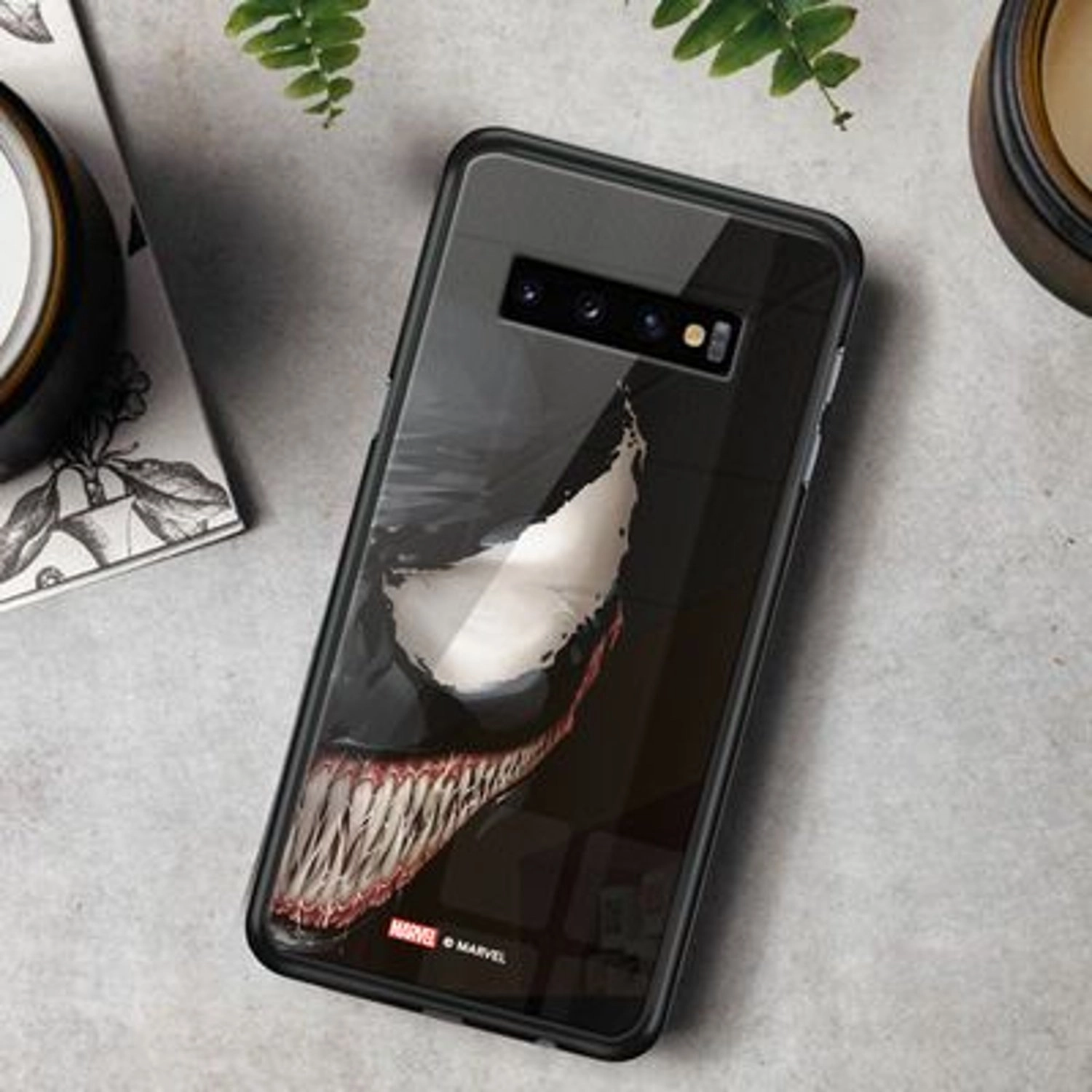 Wackylicious Venom Half Profile Face Back Case for Galaxy S10 Plus